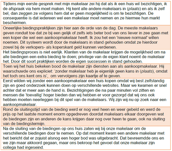 Klachten verplichte aankoopmakelaar